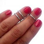 3 Above The Knuckle Rings - Antique Silver Above..