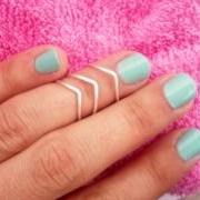 3 Chevron Above The Knuckle Ring - Silver Chevron Knuckle Rings - Set of 3 by Tiny Box