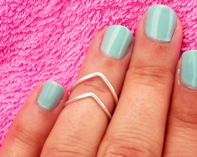 2 Chevron Above The Knuckle Ring - Silver Chevron Knuckle Rings - Set Of 2 By Tiny Box -